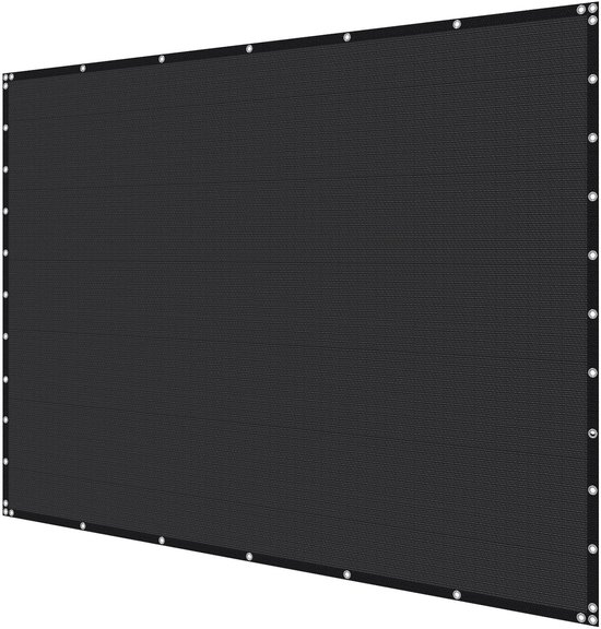 Toile d'ombrage noire de 10 x 12 pieds avec des œillets métalliques tout autour.