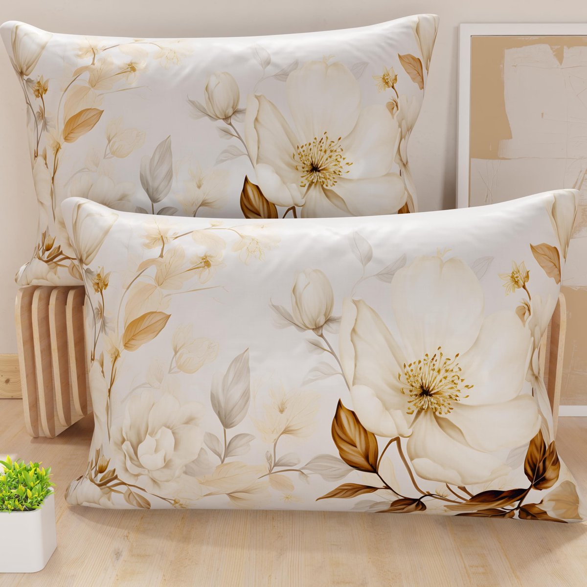 Unyqoos Set van twee hypoallergene kussenhoezen 80x50 cm voor bank en bed Kleurjik