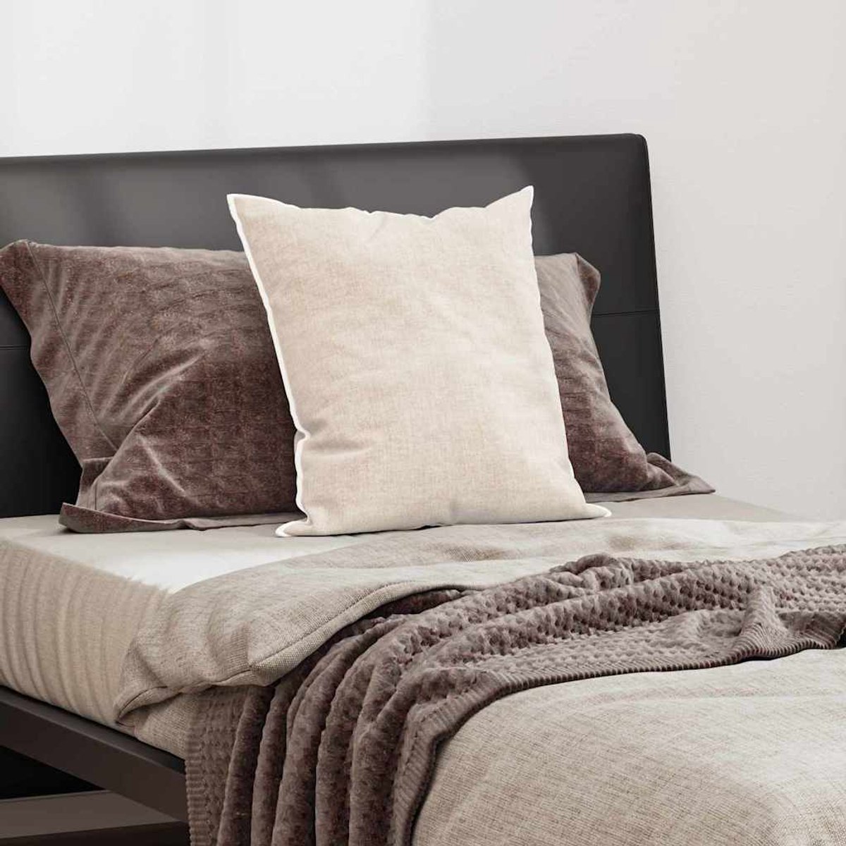 Hoofdkussen | Beddengoed met kussen Wit 50 x 50 cm Katoen