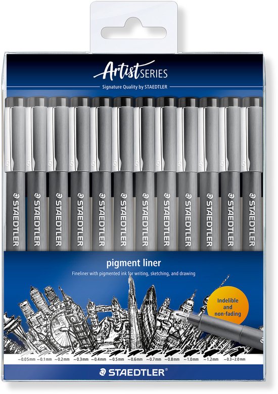 STAEDTLER 308 005-9 Fijne Pen Pigment Liner, 0,05 Mm, Zwart, 1 Stuk