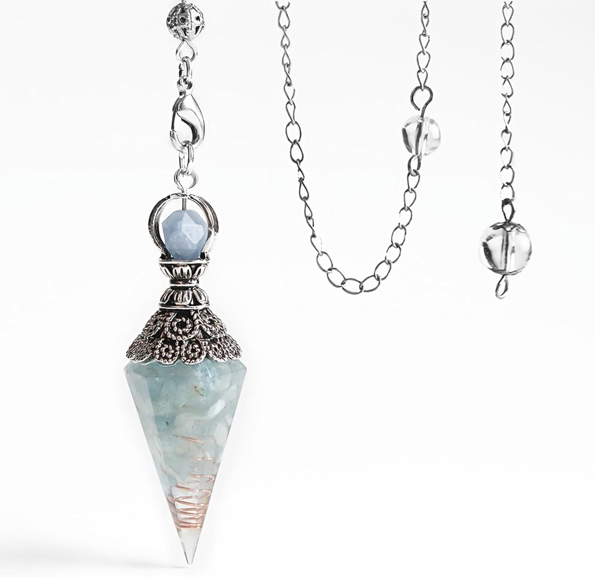 Natuurlijke Amethist Kristallen Pendel - 7 Chakra Genezing Kristal Punt Dowsing Pendel Ket