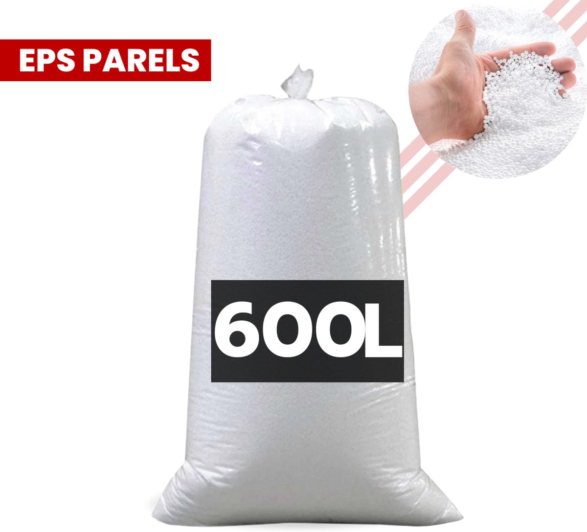 Zitzakvulling EPS Parels/korrels 600 Liter, Hoogwaardige kwaliteit, 30 tm 1200 Liter