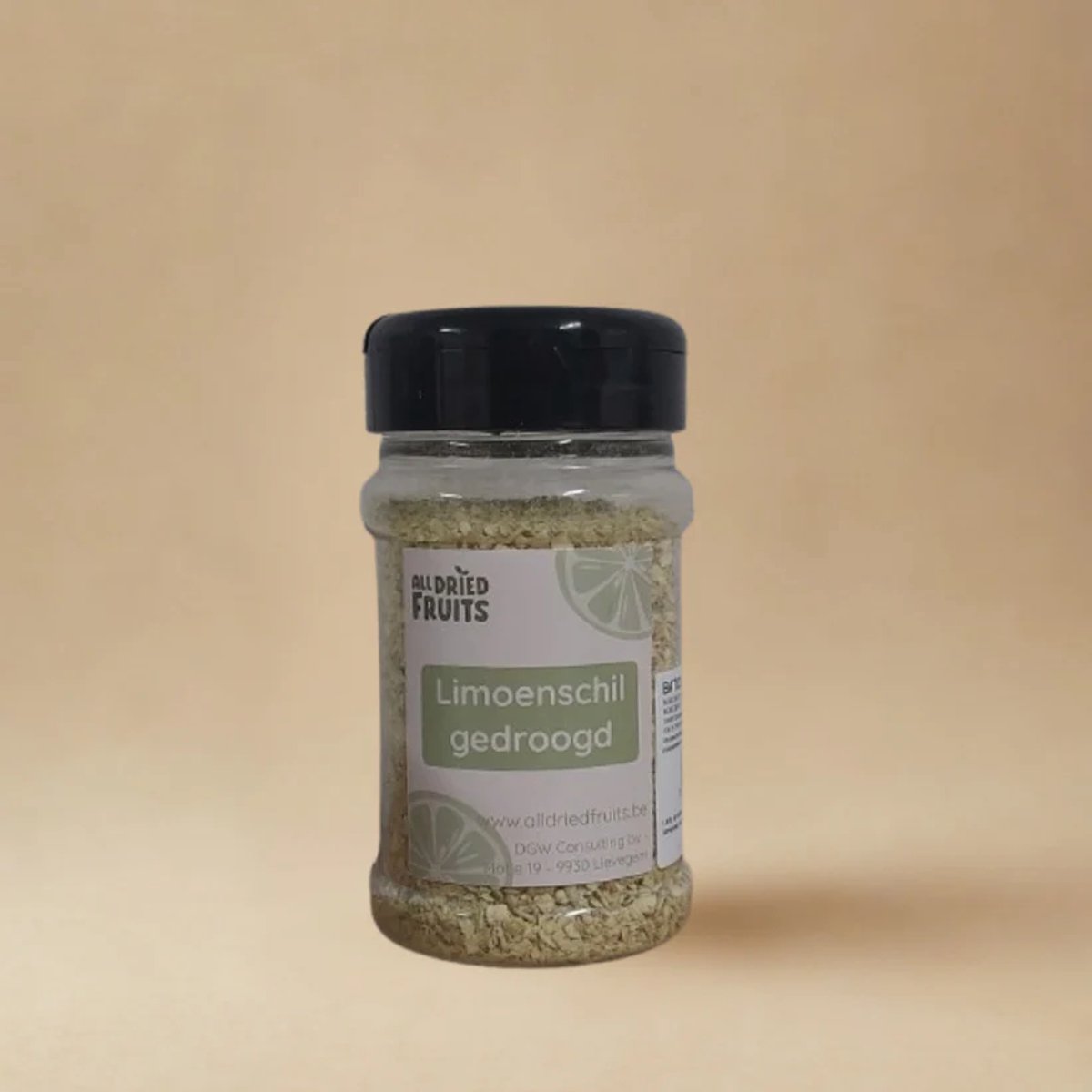 All Dried Fruits - Gedroogde limoenschil - Zeste - Strooibus 150 gram