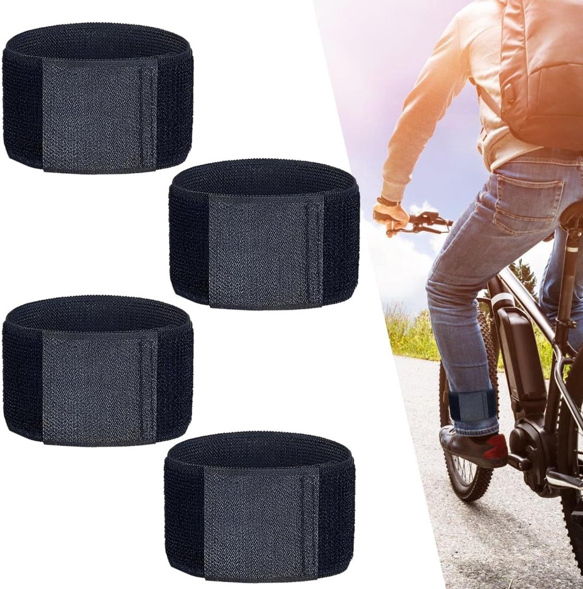 6 stuks broekklemmen, elastische broekband voor fiets