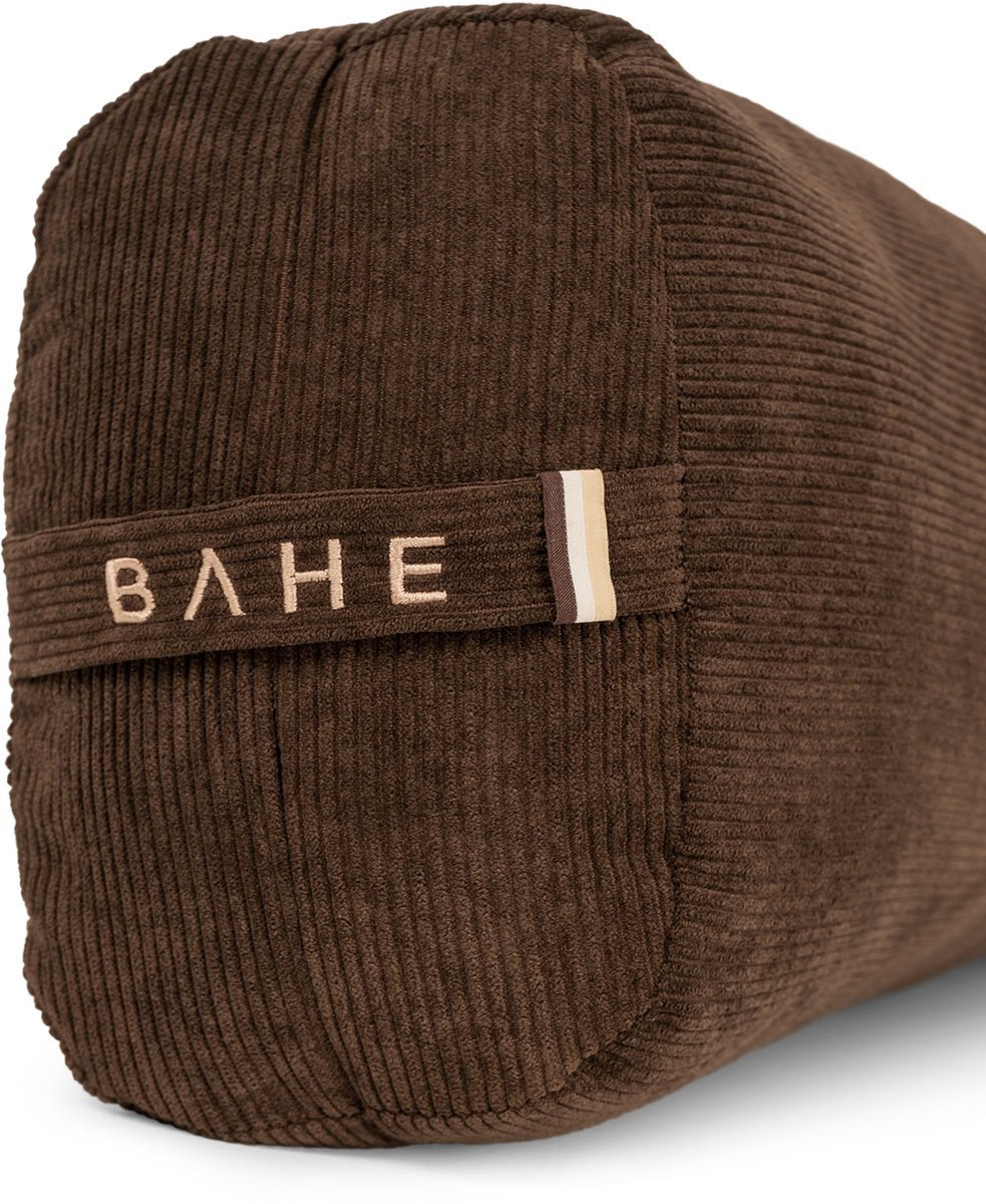 BAHE - Yoga Bolster - Yogakussen - Meditatiekussen - 70 x 24 cm - Corduroy Hoes Bruin Ribstof