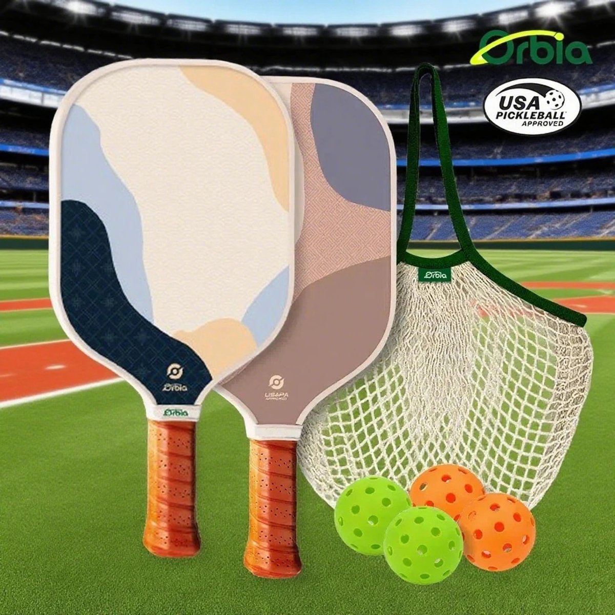 Orbia Pickleball set - 2 Pickleball Paddles - Inclusief ballen en tas - Voldoet aan USA Pickleball richtlijnen