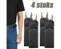 4 stuks Gesploze Riem - Elastische Riemen - Elastische Riem zonder gesp - Broekriem Zonder Gesp - verborgen sluiting - gespvrije riem voor jong en oud - Voor Broeken, Jeans, Casual,Werkkleding - zwart