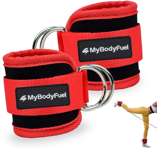 U Fit One 2 Stuks Ankle Strap Fitness met Draagtas en Karbijnhaken - Enkel Strap