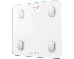 RENPHO Elis 1S Smart Body Scale - Slimme weegschaal - 13 lichaamsmetingen – Bluetooth & app – Baby Mode & Athlete Mode – Onbeperkt aantal gebruikers