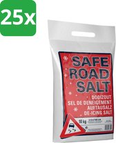 Strooizout en Dooizout 10 kg – Dooizout voor Gladheidsbestrijding – Lichte Verpakking – 10 kg - Zout voor op de weg - Voordeelverpakking - 25 stuks - Strooizout - Dooizout - Ijsbestrijding - Sneeuwbestrijding - Preventief Strooien