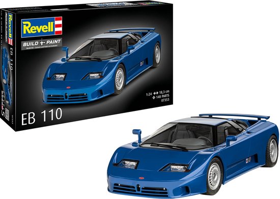 Revell Modelbouwpakket Auto - 07353 Bugatti EB 110 - Italiaanse Supercar - Auto Plastic - 1:24 - Modelbouw