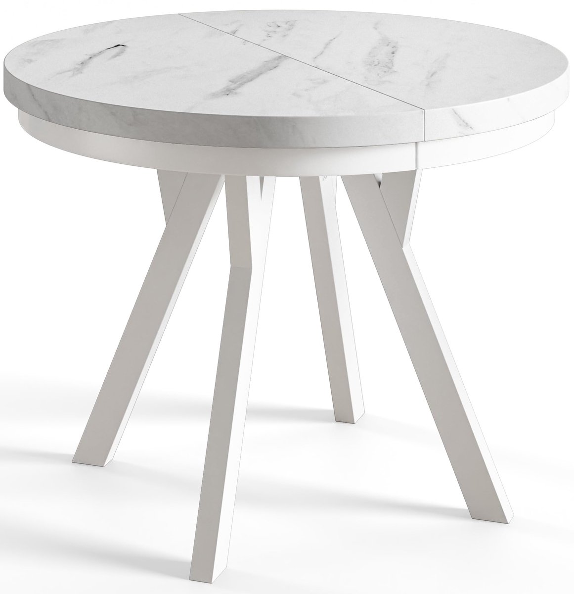 Ronde Tafel Uitschuifbare, Eettafel, Diameter 120 cm - 220 cm, Marmur, Verzameling Evo