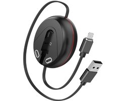 DrPhone RMC 3-in-1 Magnetische Intrekbare Oplaadkabel – Snel opladen & Data – Qualcomm 3.0 – USB C/Micro USB & Lightning met Magnetische Opslag