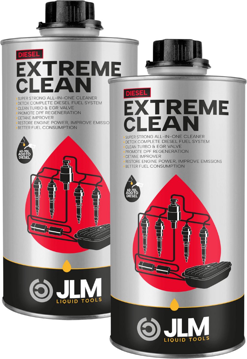 JLM Diesel Extreme Clean 2Pack - Supersterke alles-in-één reiniger voor diesel auto - Herstelt motorvermogen - Voorkomt reparaties - Bespaart brandstofkosten