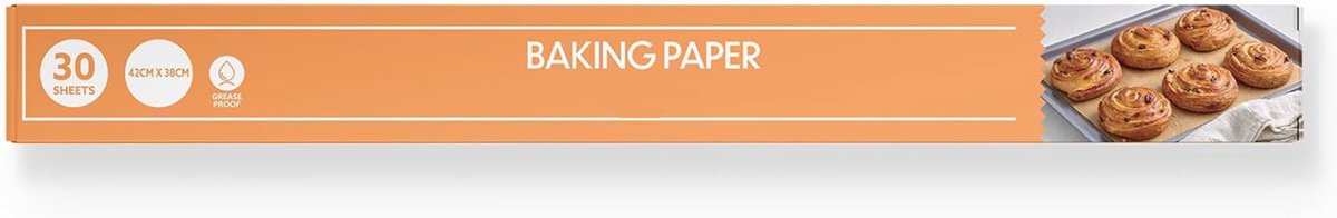 Famanu – Bakpapier 30 vellen 42x38 cm, voorgesneden antiaanbak vellen voor oven, grill en airfryer