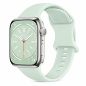 Bandje Mint Geschikt voor Apple Watch - 2 maten inbegrepen (S/M + M/L) - Maat 38/40/41/42/44/45/46/49mm - Geschikt voor Apple Watch - Bandje - Series 1/2/3/4/5/6/7/8/9/10/11/SE/ULTRA - Mint- Bandje siliconen sport - Strap