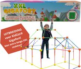 KidZzz® Gigafort XXL Uitbreidingsset - Extra lange Stokken - Met Stevige Draagtas - Uitbreiding - Bouwspeelgoed - Hut bouwen - Speeltent - STEM speelgoed - Constructiespeelgoed - Bouwset - 45 onderdelen