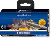 STAEDTLER - Artist Series - pigment brush pen set 6 kleuren greys & caramels