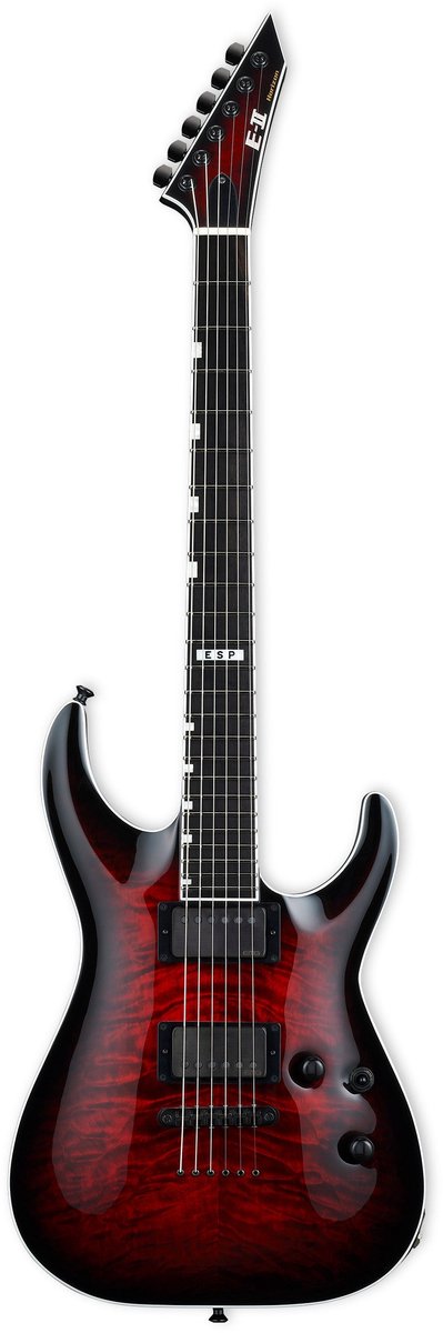 ESP E-II Horizon NT-II See Thru Black Cherry Sunburst elektrische gitaar met koffer