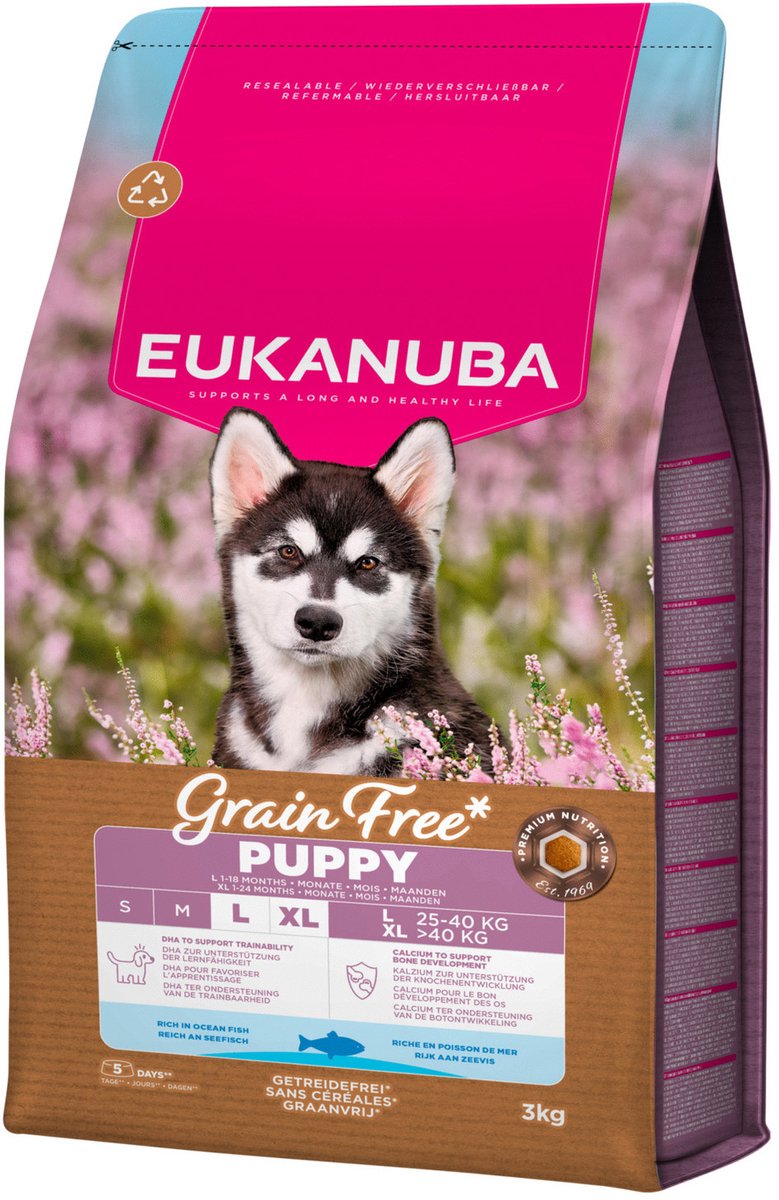 Eukanuba Eukanuba Grain Free Puppy Large Breed Zeevis - Hondenvoer - 3 kg