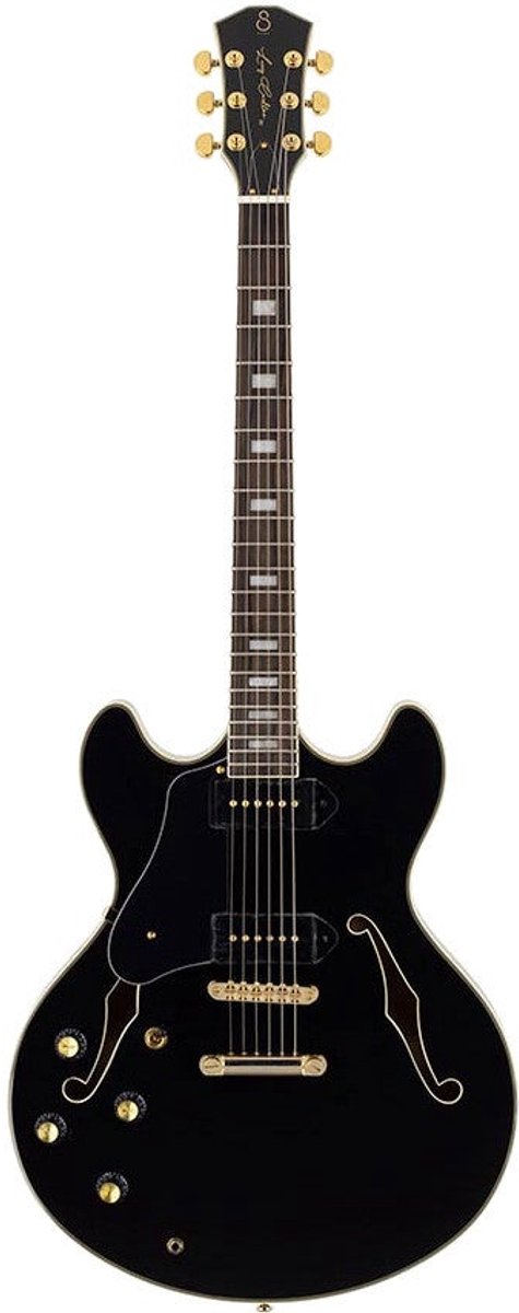 Sire Larry Carlton H7VL Black linkshandige semi-akoestische gitaar