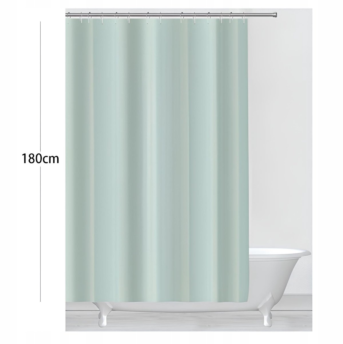 Waterdicht Douchegordijn PEVA 180x180cm met Haken - Groen
