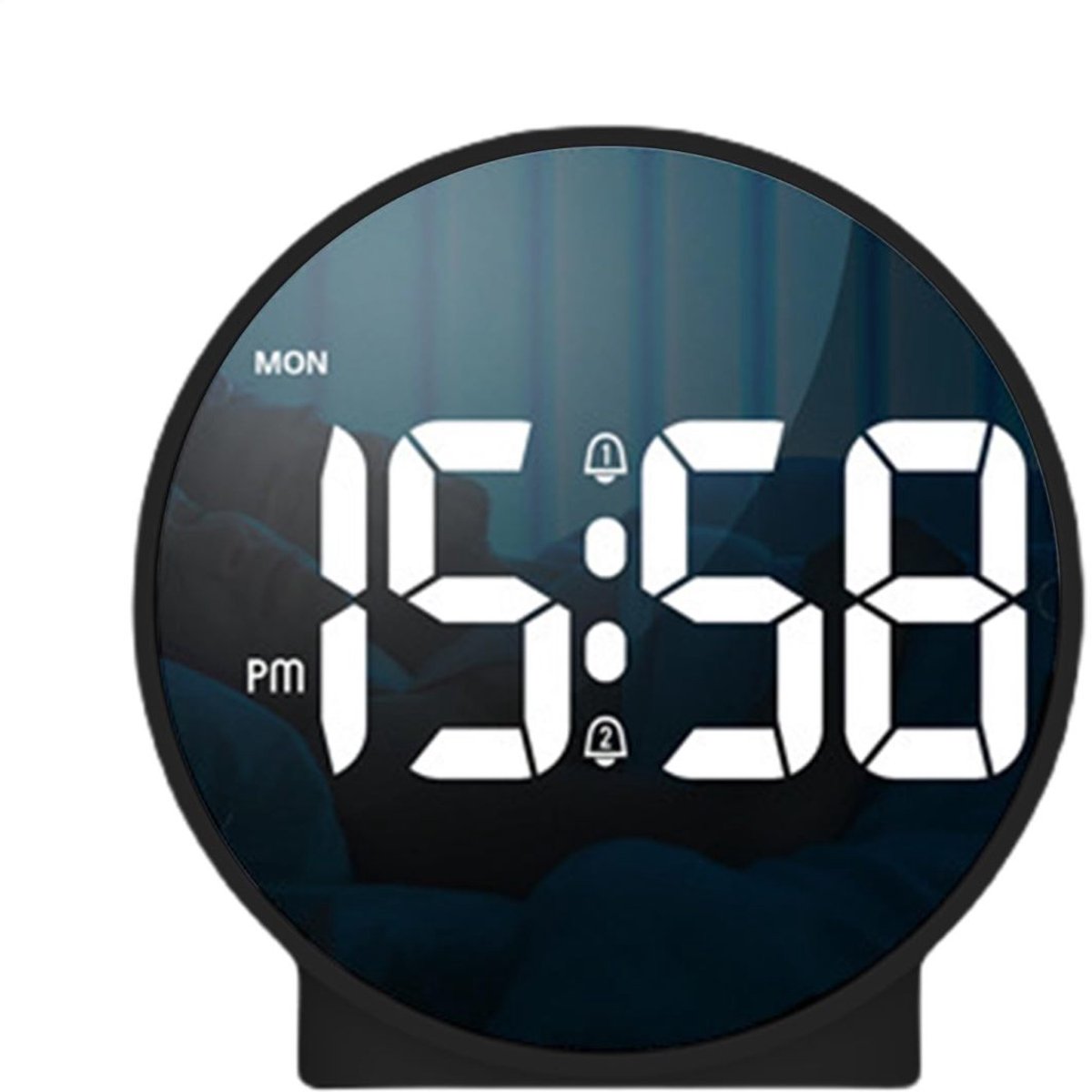 longziming -Digitale Wekker – Digitale Wekker voor de Slaapkamer – Digitale LED-Wekker – Stille werking – Helder LED Display – Alarm Instelbaar – Stijlvol en Praktisch – Zwart