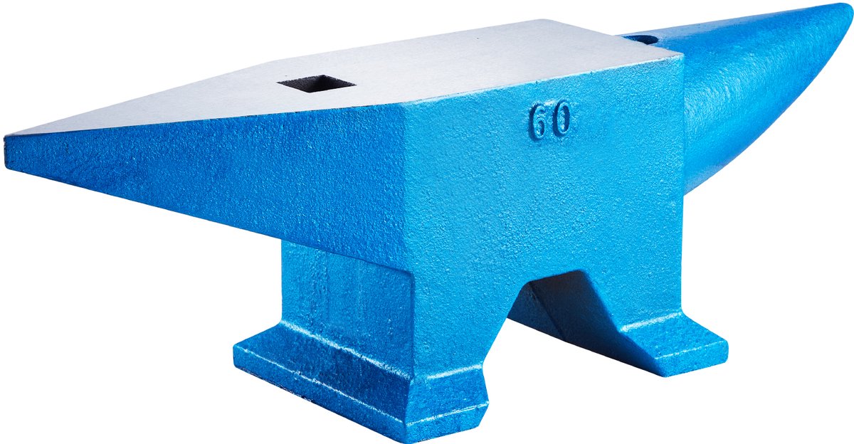 VEVOR Smid Aambeeld, 60kg Hoorn Aambeeld, 665 Mm Lengte Aambeeld Gereedschap, Draagbaar Gietijzer Gesmeed Staal Smid Forge Aambeeld Tool, Gewicht Stalen Aambeeld Smid met Rond en Vierkant Gat, Blauw