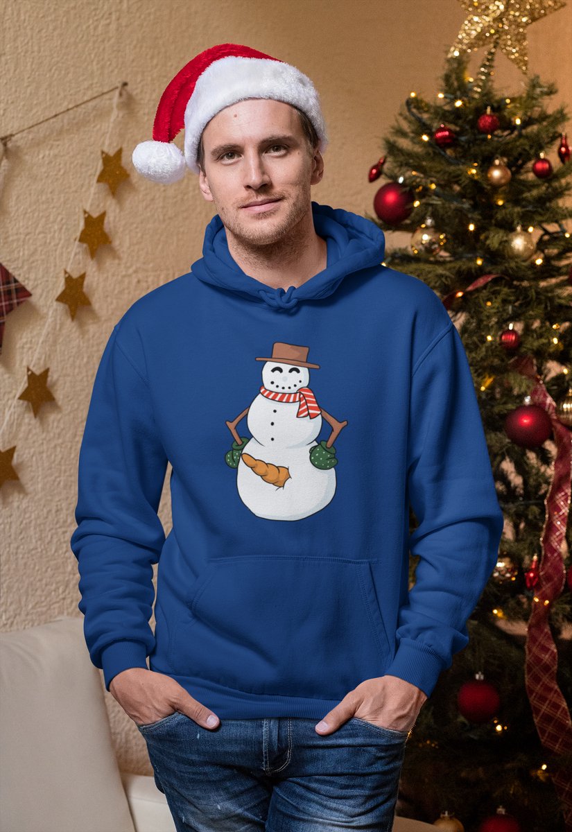 Cheeky Snowman - Kersttrui - Kerst Trui Navy - Grappig Kersttrui - Maat L - Limited Edition