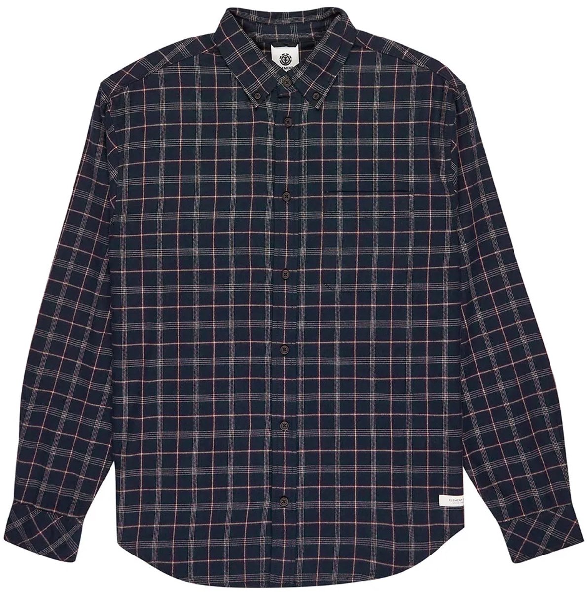 Element Button Down Flannel Regular Fit Overhemd Met Lange Mouwen XS Man Blauw
