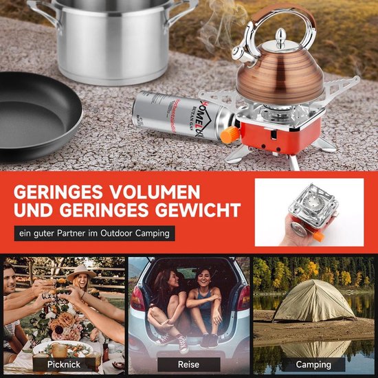 Mini Draagbare Gasverwarming voor Camping - Compacte Tentkachel met Koffer - Ideaal voor Buitenavonturen - Inclusief 2 Gasflessen van MINI — afbeelding 4