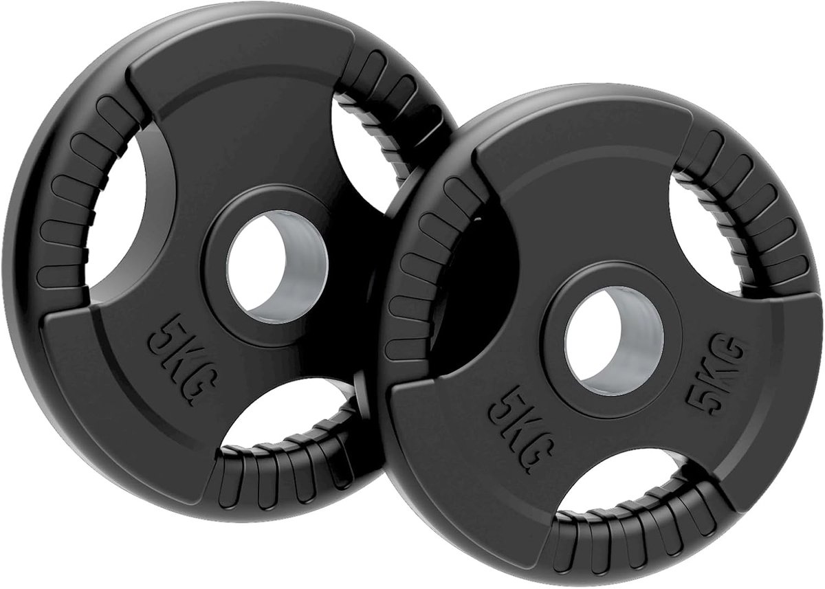 Body Revolution 2 x 5 kg Tri-Grip Rubber Schijven 50mm