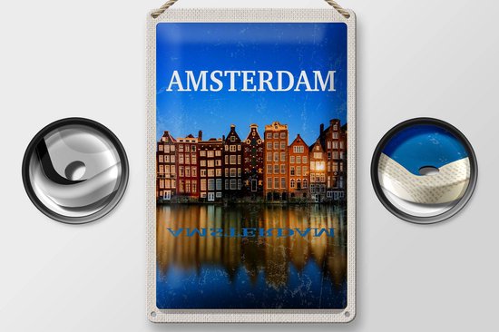 Plaque murale - Amsterdam Canal Houses Skyline