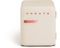 CREATE - Koelkast in retrostijl - Gebroken wit - Handvat Terracotta - FRIDGE RETRO 48L
