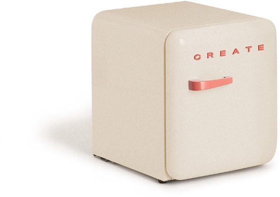 CREATE - Koelkast in retrostijl - Gebroken wit - Handvat Terracotta - FRIDGE RETRO 48L van create — afbeelding 3