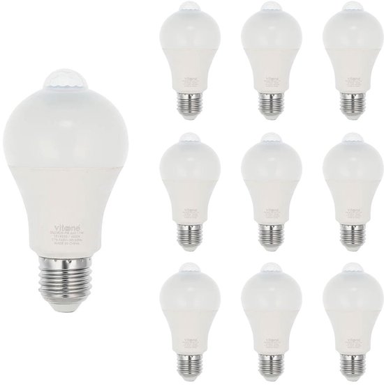 Tien Vito LED lampen met bewegingssensor, op een witte achtergrond.
