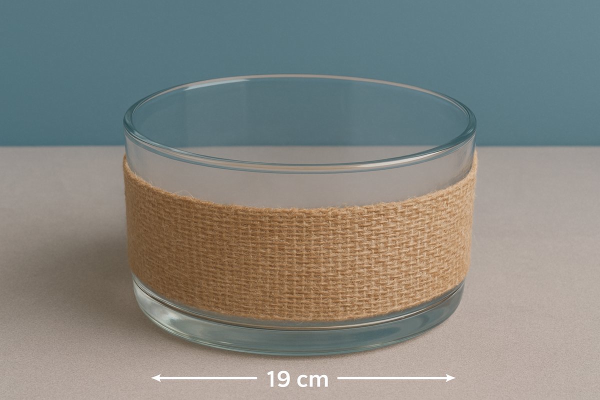 Set van 2 Stuks - Duif Bowl Denta beige - diameter 19cm, hoogte 8 cm - glazen schaal - decoratieve schaal - fruit schaal - set van 2 stuks
