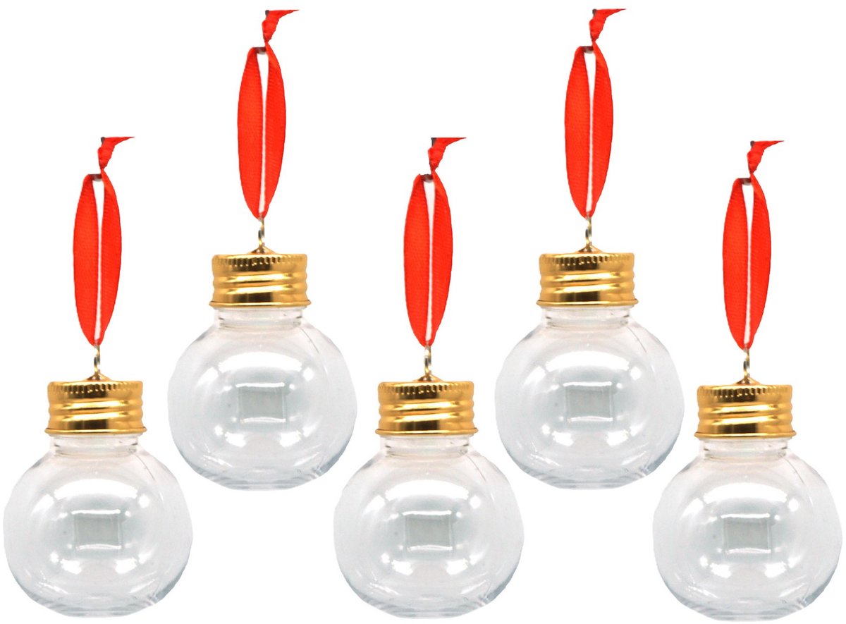 Stern Fabrik kerstballen vulbaar -voor likeur/drank/vloeistof - 24x -50 ml - kunststof -6cm