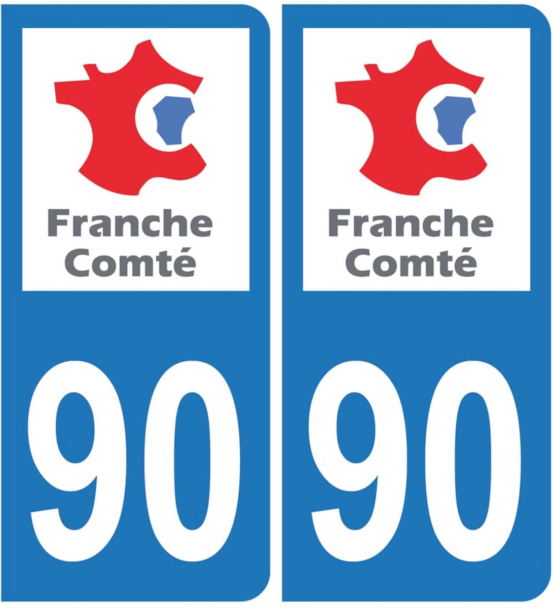 Stickers voor nummerplaten van Franse regio's - Territorium Belfort