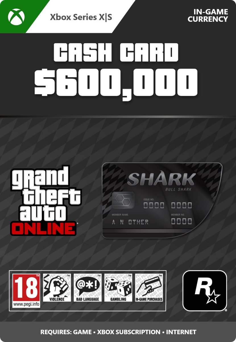 GTA Online: Bull Shark Cash Card $ 600.000 - Xbox Series X|S Download