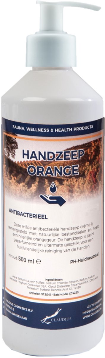 Handzeep Orange 500 ml - met gratis pomp