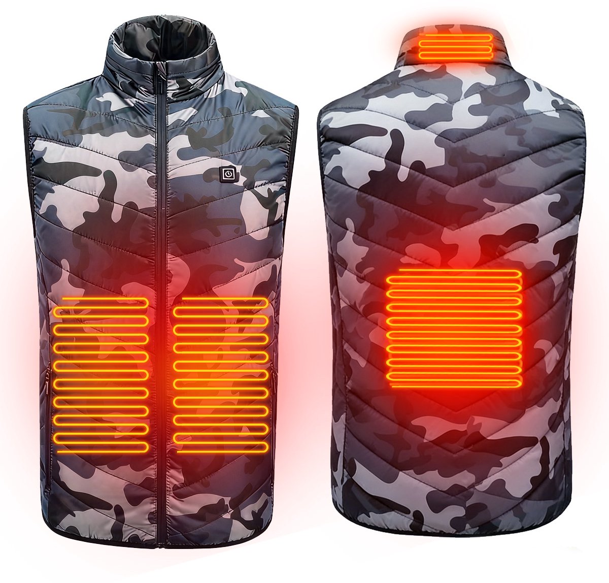 Verwarmd Vest Powerbank niet inbegrepen Usb-Verwarmde Jas Verwarmd Vest Voor Mannen En Vrouwen Wintervest Elektrische Warmte Met 3 Temperatuurinstellingen Verwarmde Jas Wasbare Kleding Geschikt Voor Buiten Motorrijden-Camouflage Print