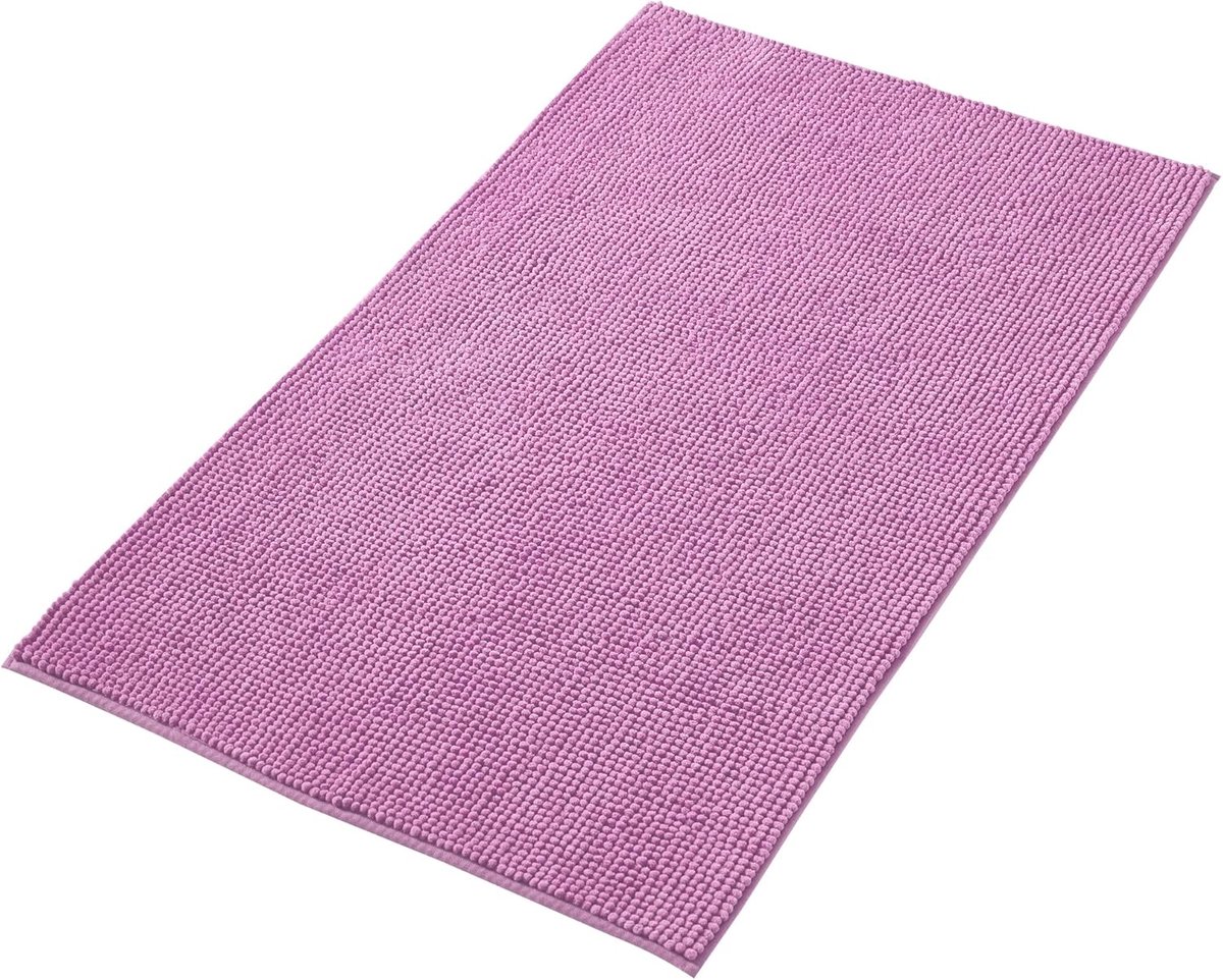 Badmat - 70 x 120 cm (Rechthoekig) - Anti-Slip - Super absorberend - machinewasbaar - Polyester - Glad geweven - Hoogpolig - Thermoplastisch rubber (TPR) - Gewicht : 1150 Gram - Kleur : Paars