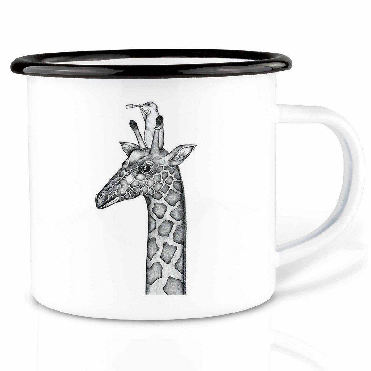 Mok emaille - good view / giraffe en prairiehond - Ligarti