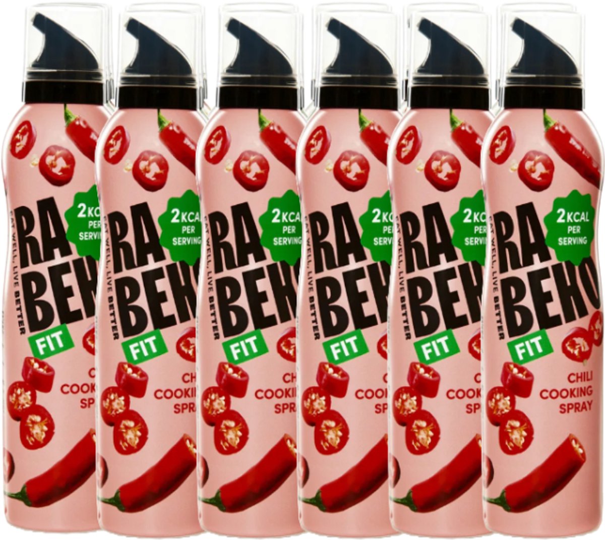 Rabeko | Zero Cooking Spray | Chili| 6 Stuks | 6 x 200ml