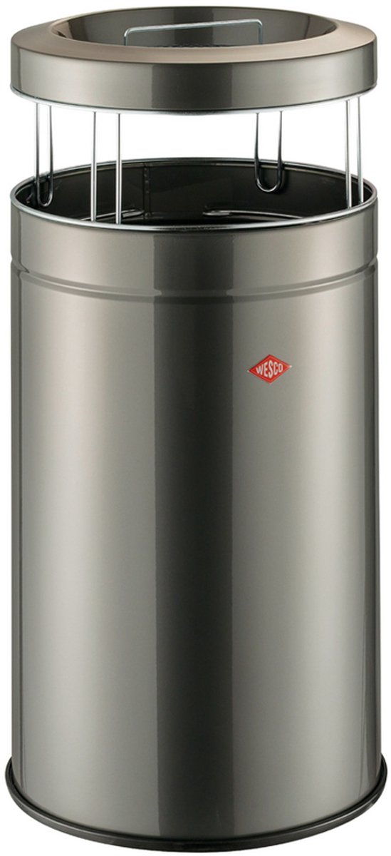 WESCO Staande Asbak Big Ash met zeef | 120 Liter | Metaal - Grafiet | Afvalbak met Asbak Staand - Made in Germany