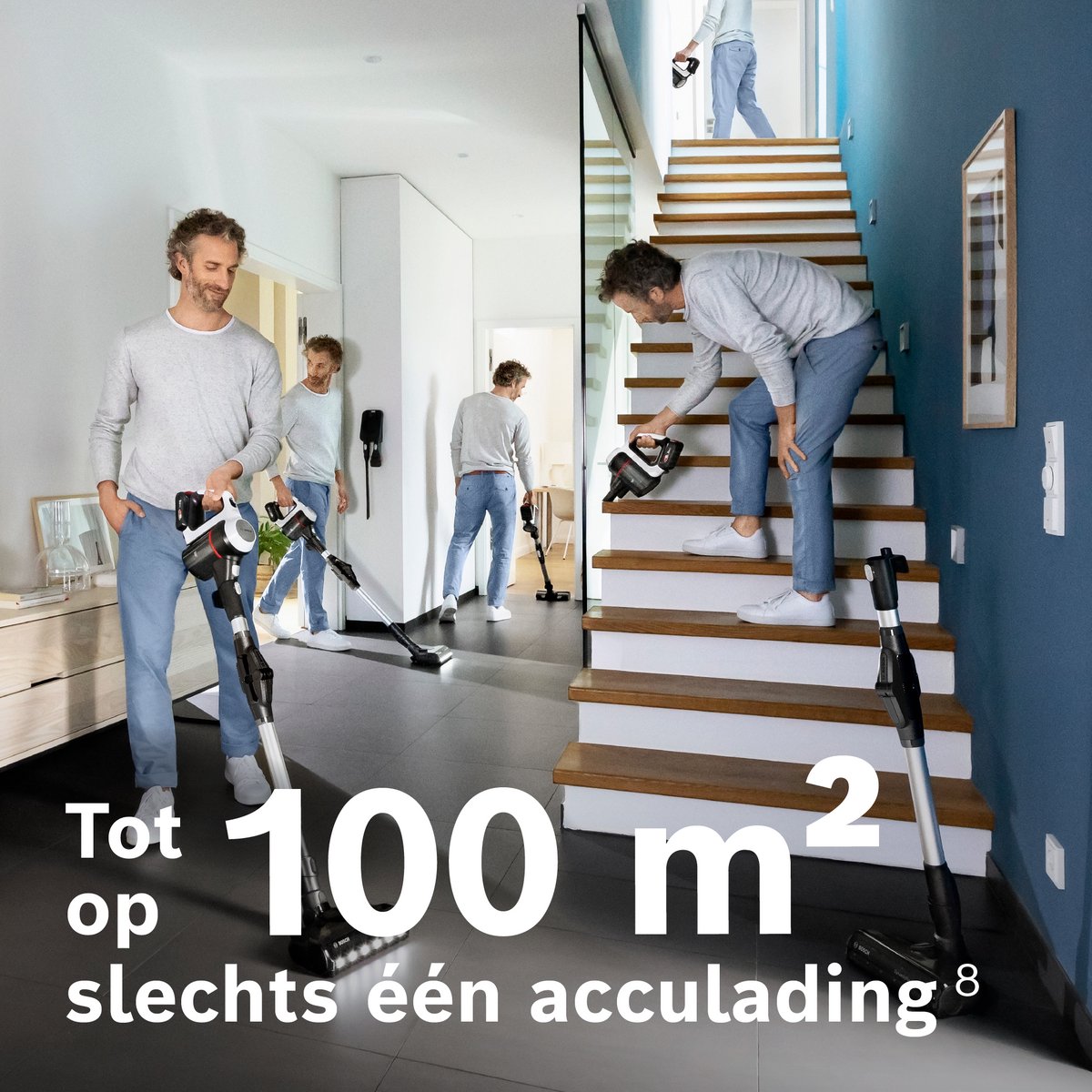 Bosch Unlimited 7 – Steelstofzuiger Draadloos 220W – Draadloze Stofzuiger – Op Accu – Zonder Zak – BBS711W — afbeelding 4