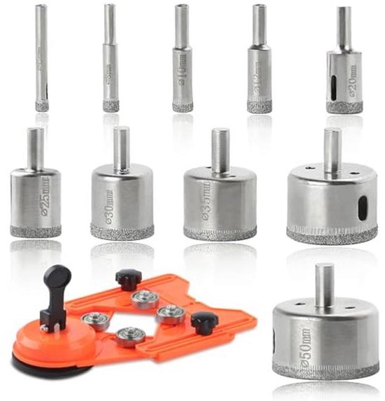 SPEEDWOX Boorset, gatenzaagset voor glas, gatenzaag, tegelboor, gatenzaag, boor, glasboor, tegelgatenzaag, marmeren tegels, glasboor voor het boren van gaten