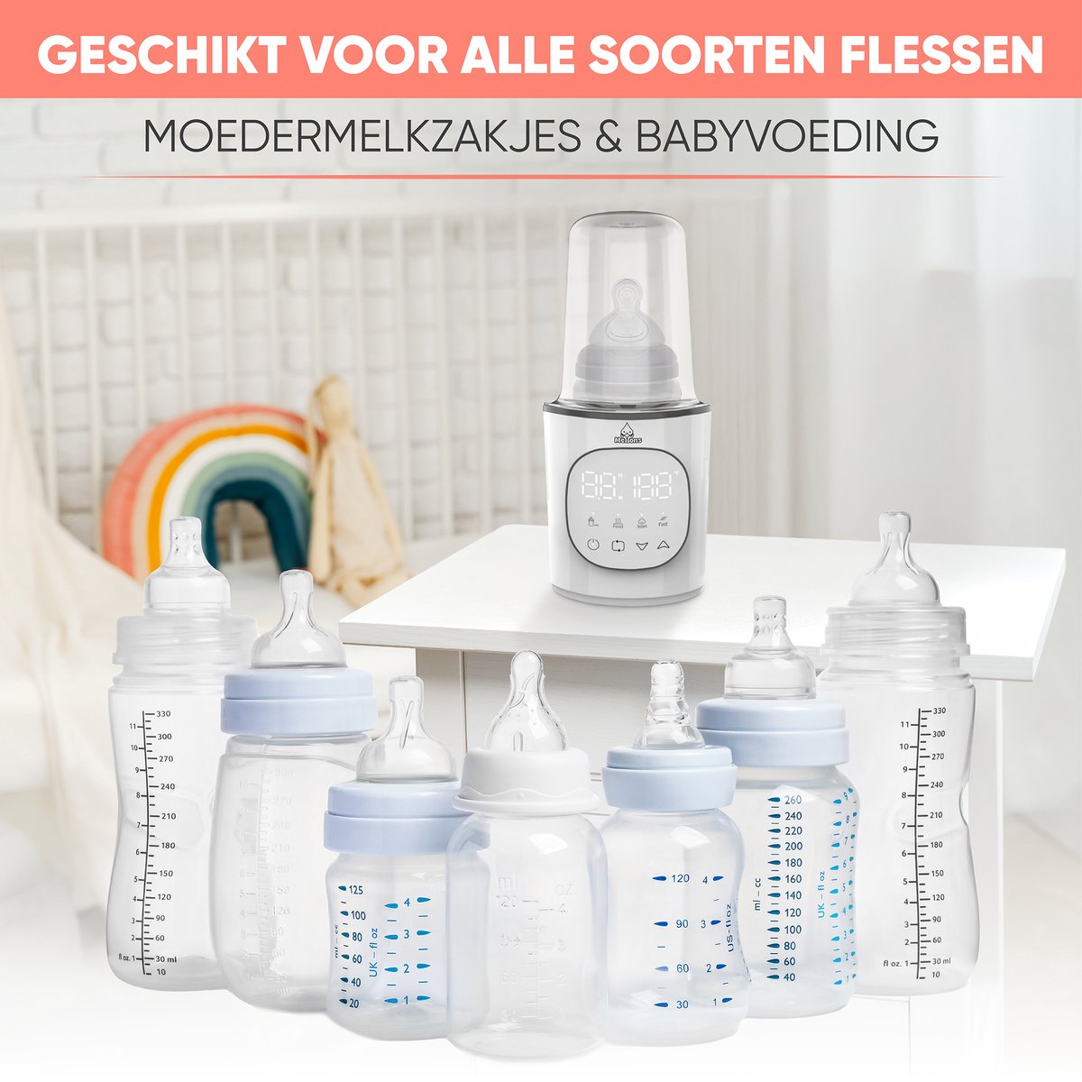 Mellons Flessenwarmer - Fles verwarmer 37°C tot 80°C thumbnail 6