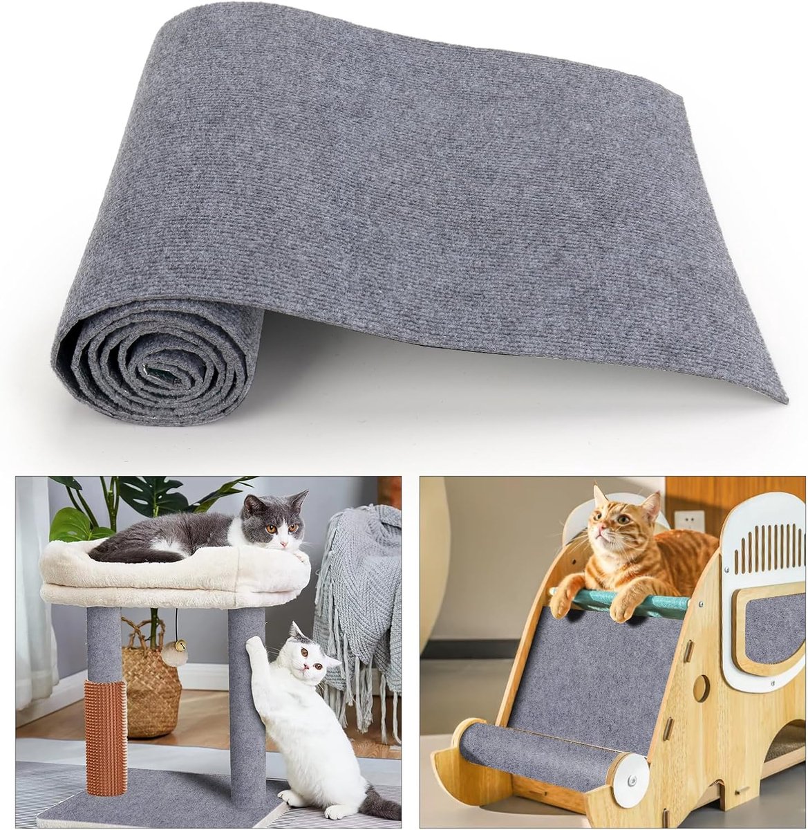 Famanu – Zelfklevende kattenkrabmat 40x200 cm – Krasbescherming voor bank en muur – Snijbaar en herbruikbaar